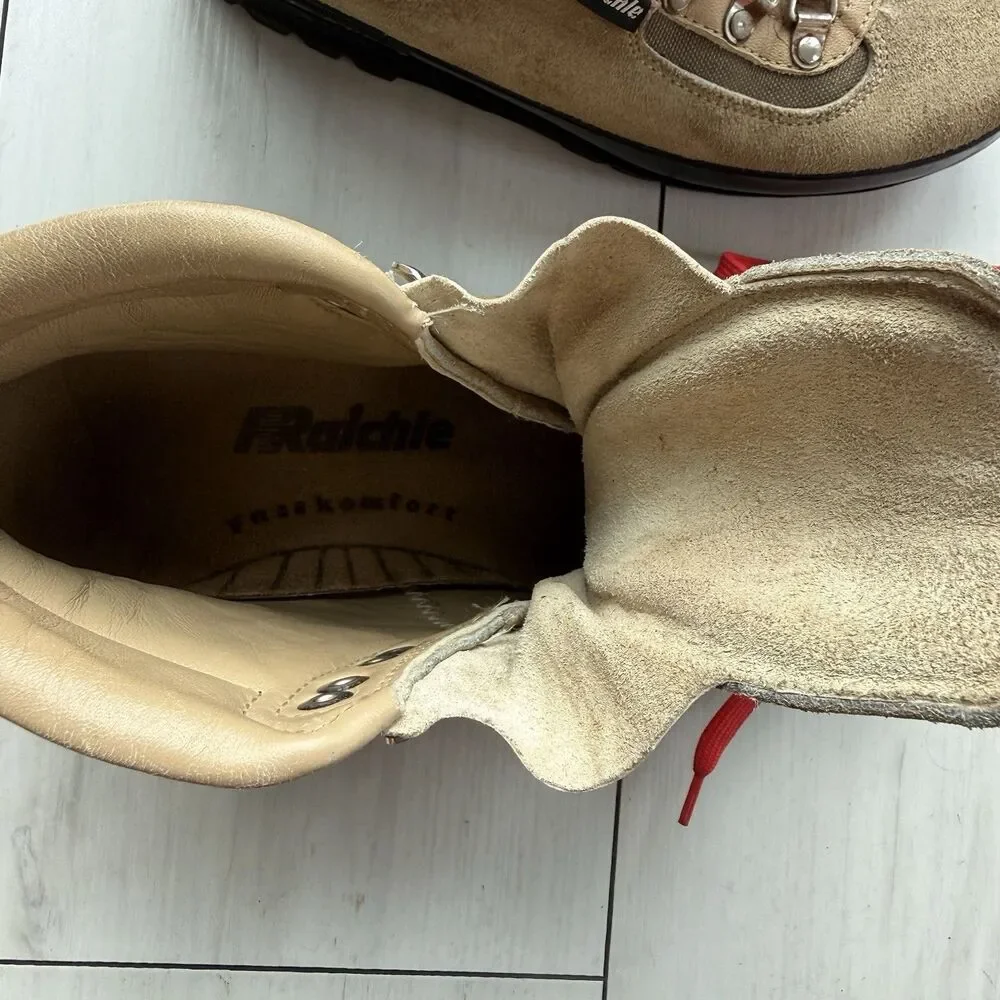 Vintage Raichle Men's Size 8 M Swiss Suede/Canvas Hiking Mountaineering Boots